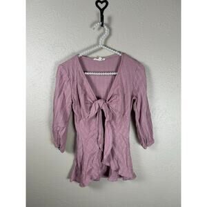 Y2K Babydoll Shirt Size Small Pink Fairy Cottagecore Coquette Whimsy Top